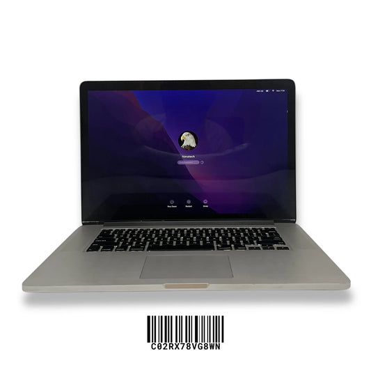 Apple MacBook Pro 2015 (A1398) Laptop – Intel Core i7, 15.4" Retina Display, 16GB RAM, 256GB SSD – Refurbished Unit | S/N: G8WN